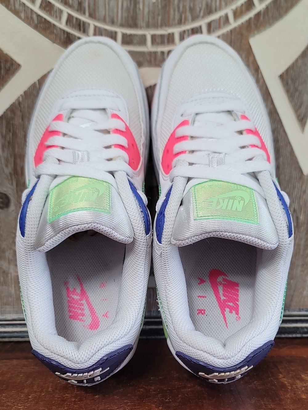 🔥 Air Max 90 "White Indigo Burst Volt" Wmns 6.5 Good Condition. Fast Shipping - Picture 8 of 16